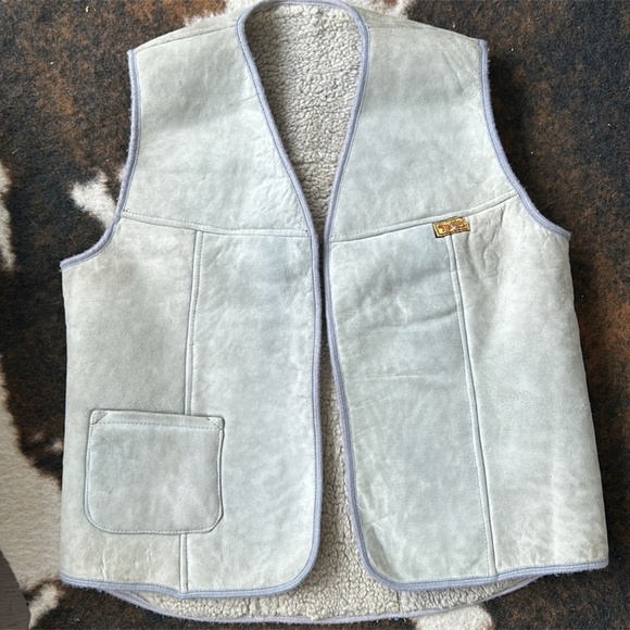 Shearling real soft and cozy wool vest, size L , vintage amigos brand stunning - Picture 5 of 10